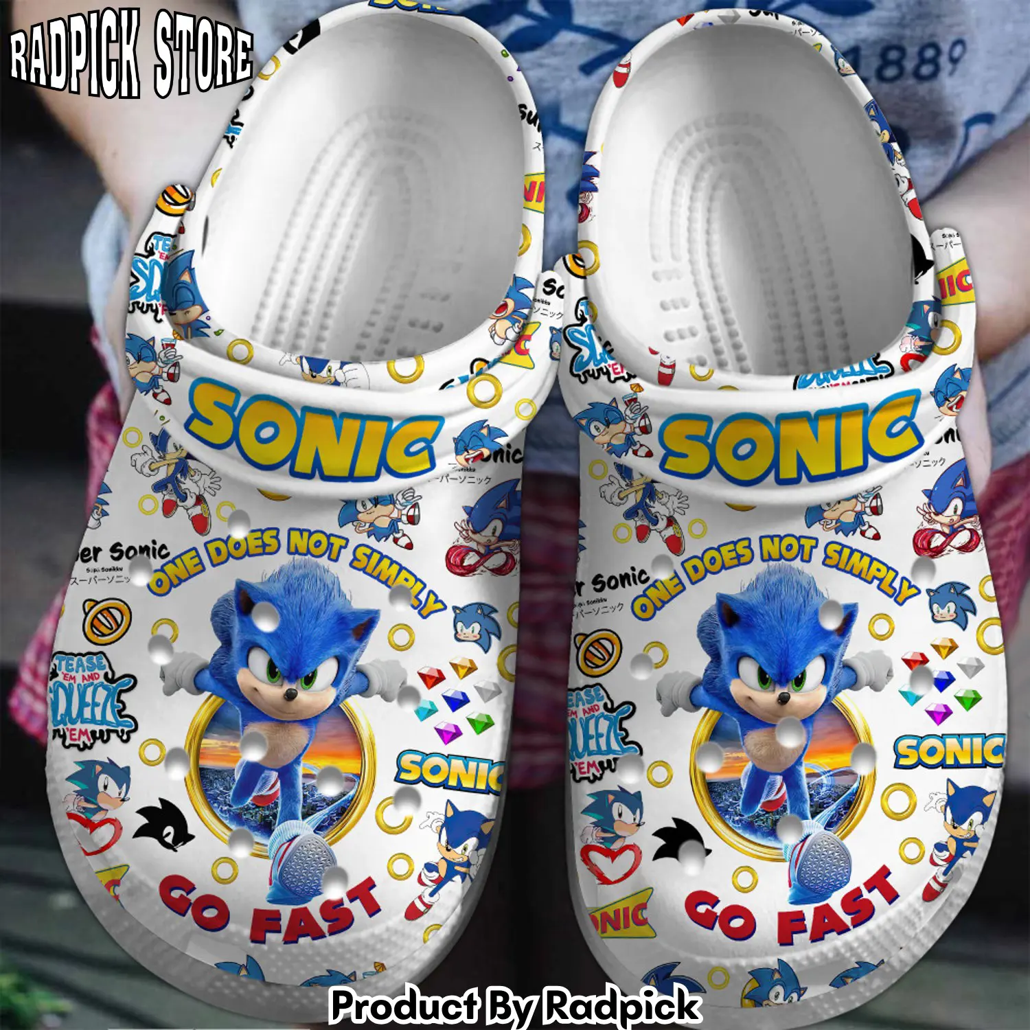 Radpick premium sonic the hedgehog game movie clogs shoes comfortable for men women m7n rp6522110